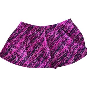 Swim. Pink and Black Women's Swim Skirt, Tankini bottom.